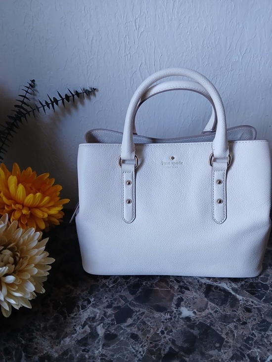 kate spade Handbags - kate spade Cream Pebbled Leather Satchel with Double Handles